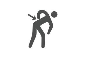 Sciatica line and solid icon, Human diseases concept, Sciatica Back Pain sign on white background. vector