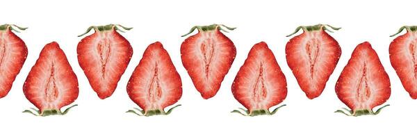 Sliced fresh strawberries on a white background vector