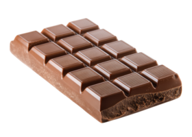 Milk chocolate bar isolated on transparent background. Sweet, Dessert, Snack. png