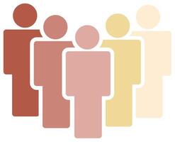 Multi ethnic Group of People icon. Fit for equality and diversity campaign. vector