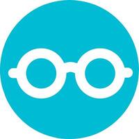 Round glasses or reading eyeglasses line art icon. Perfect for apps and websites. Blue round incognito. vector