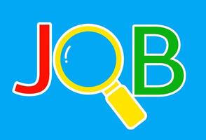 search, find for job simple icon. suitable for job vacancy provider websites. Colorful blue red green yellow flat design. vector