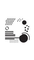 A black and white illustration of a circle and a dot vector
