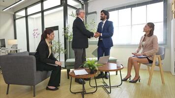 In a contemporary office, a group of senior executives with a mission to approve new projects and monitor the progress of business projects,10 video