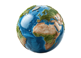 The earth is shown in a 3d rendering png