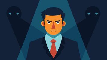 Crisis Textures A showing the negotiator with a serious expression surrounded by dark shadows and bright lights symbolizing the tense atmosphere of a hostage situation.. vector