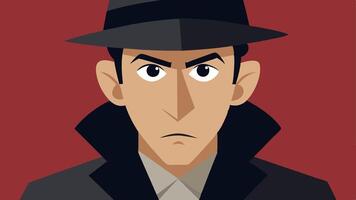 Detectives Expression A closeup of one detectives face showing a focused expression emphasizing their intent to extract information.. vector