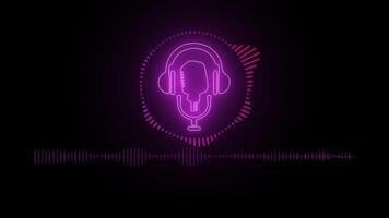 music audio spectrum symbol glowing light effect alpha channel background video