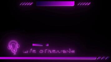 overlay live streaming neon lights effect green screen background video