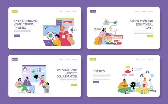 Educational technologies and learning concepts vector