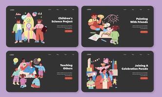 Children engaging in creative activities vector