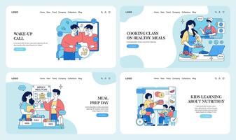 Healthy meal planning and cooking class vector