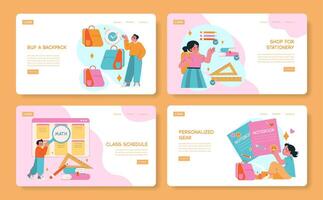 School Supplies and Stationery Illustrations vector