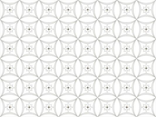 Elegant geometric pattern with stylized floral motifs and interlocking curves