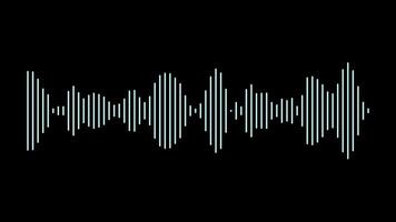 Audio waveform illustration depicting sound frequencies on a black background for visual representation video