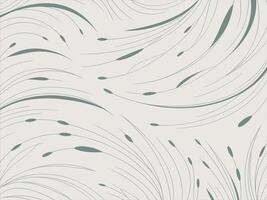 Abstract pattern of flowing green grass blades and seed heads on a light background vector