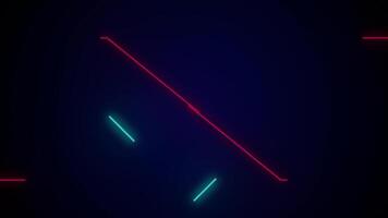 Neon geometric shapes glowing against a dark background with vibrant lines creating a modern atmosphere video