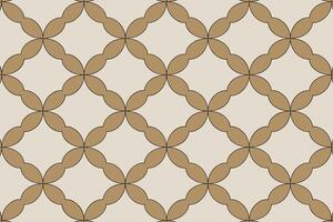 Seamless geometric pattern with interlocking quatrefoil shapes in beige and brown vector