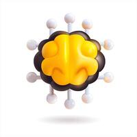 3D illustration of a brain concept vector