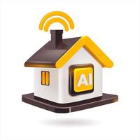 Icon of a smart home with AI vector