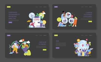 Sustainability reporting concepts illustrated vector