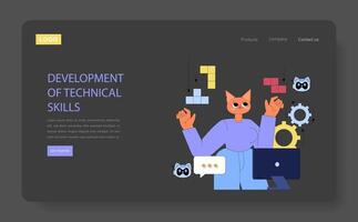 The Development of Critical Technical Skills for Successful Modern Career Opportunities vector