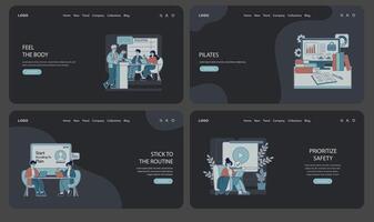 Fitness and wellness web design concepts vector