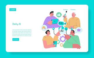 Group using artificial intelligence tools vector