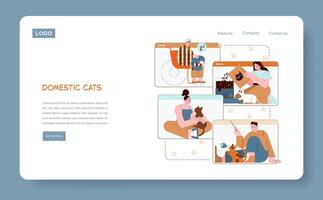 Illustration of domestic cats and owners vector