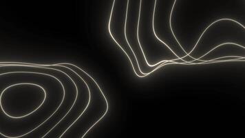 Glowing topographic lines moving smoothly on black background video
