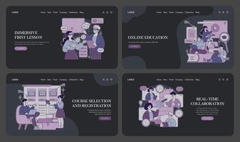 Online Education and Real-Time Collaboration Concepts vector