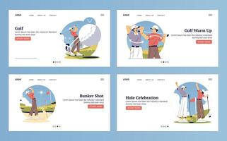 Golf Themed Illustrations Showcasing Dynamic Action vector