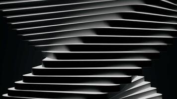 Abstract black stripes rotating smoothly on black background video