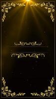 golden frame with floral ornament light effect alpha channel background video