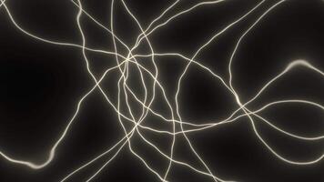 Complex network of glowing lines creating dynamic patterns on black background video