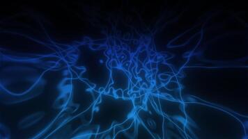 Blue energy field expanding and pulsating on black background video