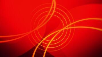 Red abstract background with moving circles and lines video