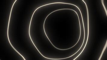 Glowing elliptical shapes rotating on black background video