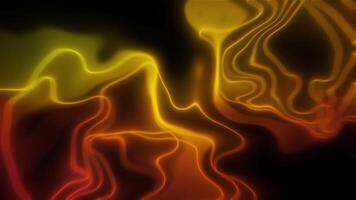 Abstract golden and red fluid lines flowing seamlessly video