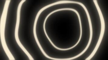 Expanding glowing rings creating tunnel effect on black background video