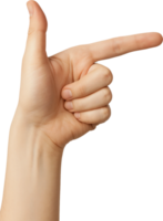 A hand pointing to the side with a finger png