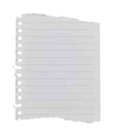 Blank torn note paper with lines on transparent png