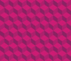 Dark pink geomatrical cubes seamless pattern Cube shapes. Optical illusion vector