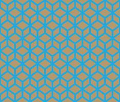 Brown geomatrical cubes with on grey background seamless pattern vector