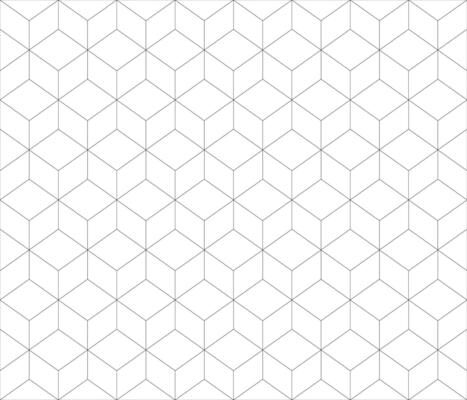 Black lined geomatrical cubes seamless pattern Cube shapes. Optical illusion