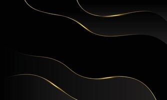 Modern abstract golden waves on black luxury background. vector