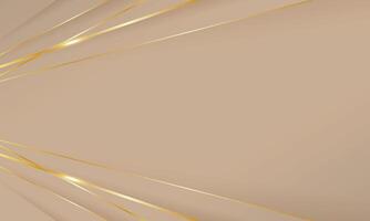 Stylish low poly golden lines lovely background design, blank space baige background vector