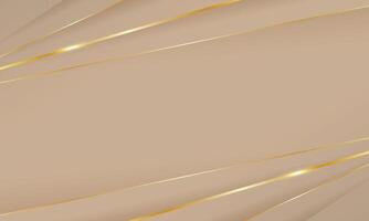 Abstract beige background with diagonal low poly golden lines vector