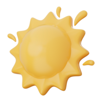 Sun icon in 3D glowing with natural light, symbolizing solar power, UV, and eco energy. Ideal for climate, warmth, and summer themes. Transparent background, 3d illustration. png