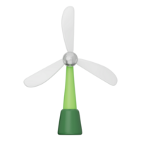 Windmill with wind turbine generating wind energy for renewable energy, green technology, energy efficiency, and sustainable solution in ecology system on a transparent background, 3d illustration. png